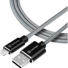 Tactical Fast Rope Aramid Cable USB-A/Lightning MFI 1m šedý, 8596311153174