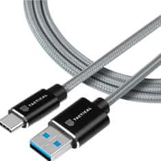 Tactical Fast Rope Aramid Cable USB-A/USB-C 0,3m šedý, 8596311153105