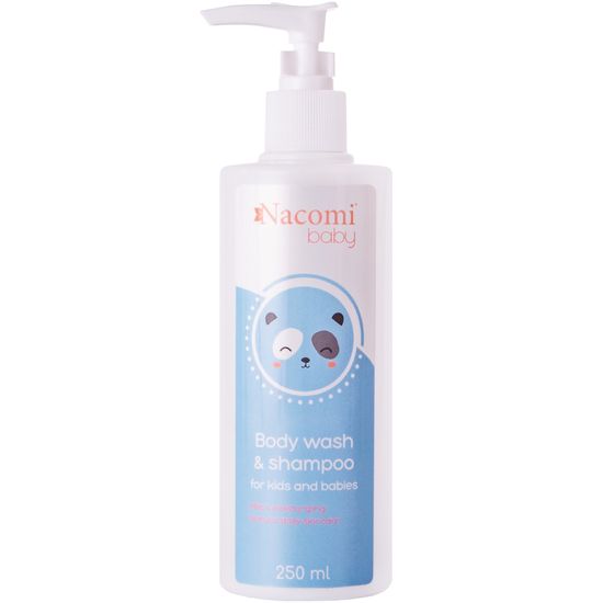 Nacomi Baby Body wash & šampón - mycí mléko pro děti a miminka, na celé tělo 250 ml