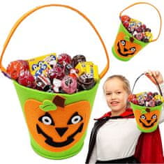Korbi Kbelík na cukrovinky a sladkosti, halloweenský nástroj, zelený
