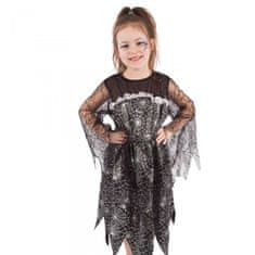 Dětský kostým čarodějnice s pavučinou vel. M EKO (117-128 cm) - 6-8 let - Halloween