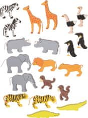 Goki Dřevěná Africká zvířata 20 ks