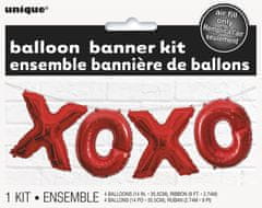 Unique Balónkový banner XOXO červený 274cm