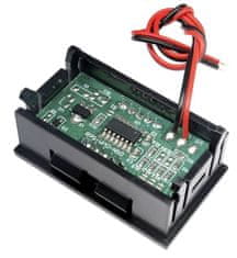 HADEX Voltmetr panelový LED červený, 3,5-30V, NC064, 2 vývody