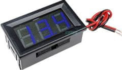 HADEX Voltmetr panelový LED modrý, 3,5-30V, NC064, 2 vývody