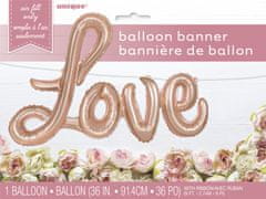 Unique Balónkový banner Love růžově zlatý 274cm