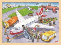Goki Dřevěné puzzle Na letišti 96 dílků