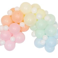 MojeParty Set balónků na balónkový oblouk pastelově duhový 60 ks