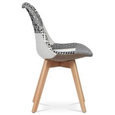 Autronic Jídelní židle, potah látka patchwork, dřevěné nohy, masiv přírodní buk
