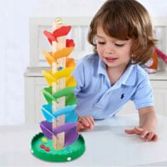 Tooky Toy dřevěná barevná otočná věž pro děti