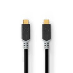 Nedis propojovací kabel USB 3.2 (Gen.2x2) zástrčka USB C - zástrčka USB C, 100W, 20 Gb/s, 1 m (CCBW64020AT10)