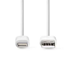 Nedis synchronizační a nabíjecí kabel zástrčka Apple Lightning 8-pin - zástrčka USB-A, 2 m, bílá (CCGB39300WT20)