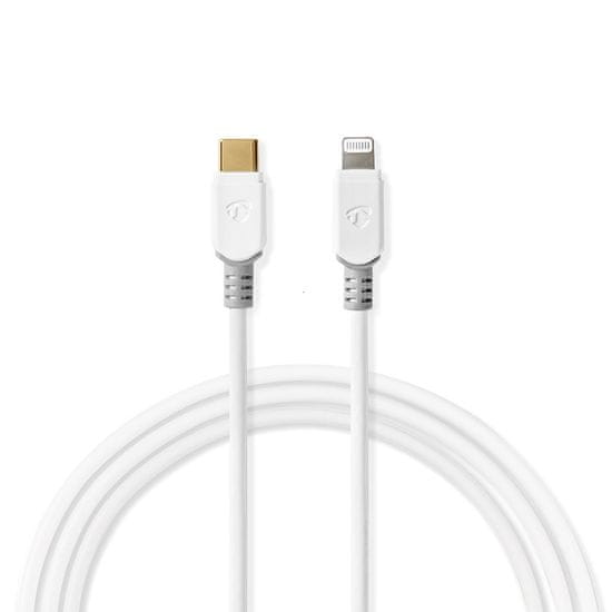 Nedis synchronizační a nabíjecí kabel zástrčka Apple Lightning 8-pin - zástrčka USB-C, 2 m, bílá (CCBW39650WT20)