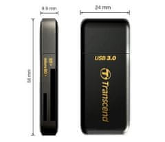 Transcend RDF5 USB 3.0 čtečka paměťových karet SDHC (UHS-I)/SDXC (UHS-I)/microSDHC (UHS-I)/microSDXC (UHS-I), černá