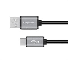 Krüger&Matz Kabel USB Kruger&Matz KM1240 USB-A / USB-C 1,8m černý