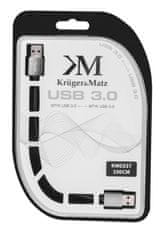 Krüger&Matz Kabel USB Kruger&Matz KM0337 USB / USB 3.0 1m černý