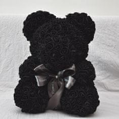 onHand.cz Rose Bear - černý medvídek z růží 25 cm v dárkovém balení