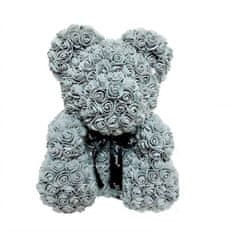onHand.cz Rose Bear - šedý medvídek z růží 25 cm