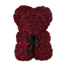 onHand.cz Rose Bear - vínový medvídek z růží 25 cm v dárkovém balení