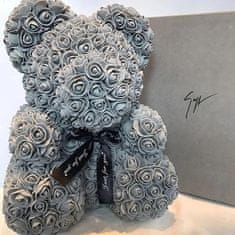 onHand.cz Rose Bear - šedý medvídek z růží 25 cm