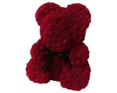 onHand.cz Rose Bear - vínový medvídek z růží 40 cm v dárkovém balení