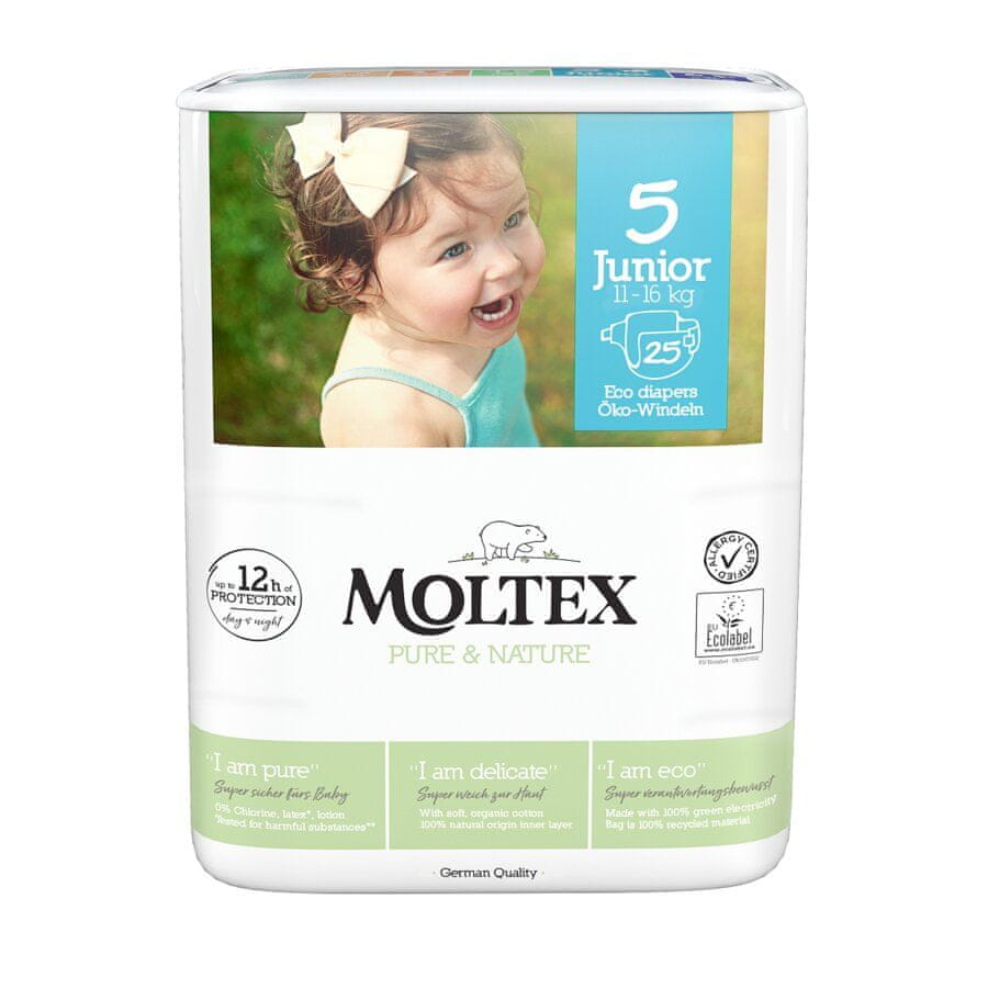 Levně MOLTEX Plenky Pure & Nature Junior 11-16 kg (25 ks)