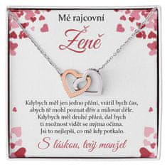 Lovilion Náhrdelník HEARTS s propletenými srdíčky a se vzkazem "Mé rajcovní Ženě", Dárek k Valentýnu, Valentýn 2024, Dárek na Valentýna | MARY_HEARTS