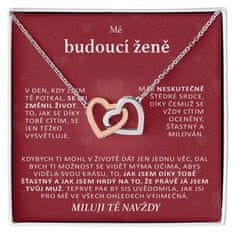 Lovilion  Náhrdelník HEARTS s propletenými srdíčky a se vzkazem "Mé budoucí ženě", Dárek k Valentýnu, Valentýn 2024, Dárek na Valentýna | NUSHI_HEARTS