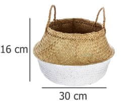 5five Dekorativní pletený koš z mořské trávy, 30 cm