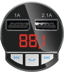fm transmitter technisat DIGICAR 3 BT usb nabíjení usb přehrávání Bluetooth ve verzi 5.0 podsvícený led displej kompaktní provedení snadná montáž