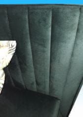 LOREN čalouněná luxusní postel 180x200 - smaragdově zelená, černé dřevěné nohy, vysoká 70 cm