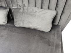 SHELBY čalouněná postel 140x200, tmavě šedá, dřevěné nožky