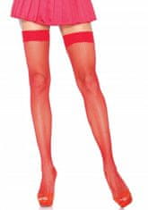 Leg Avenue Nylon Fishnet Thigh Highs - červené punčochy