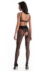 AMOUR Lolita Black 30DEN / punčochové kalhoty s otevřeným rozkrokem - S/M