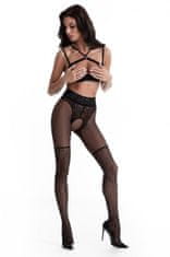 AMOUR Lolita Black 30DEN / punčochové kalhoty s otevřeným rozkrokem - S/M