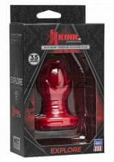 Doc Johnson KINK - Wet Works - Explore - Platinum Premium Silicone Plug 3.5" - Red / anální kolík