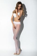 AMOUR Hip Gloss White 20DEN / punčochové kalhoty s otevřeným rozkrokem - L/XL