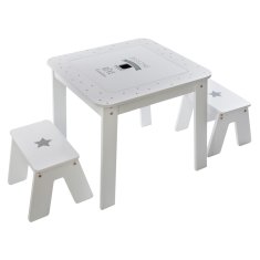 Atmosphera Dětský stůl pro 2 s úložným prostorem bílý a stříbrný