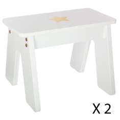 Atmosphera Dětský stůl pro 2 s úložným prostorem bílý a zlatý