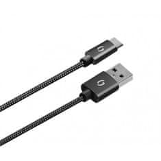 Aligator Adaptér do auta 2xUSB, smart IC, 3, 4A + USB-C kabel - černý