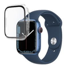 FIXED Ochranné pouzdro na chytré hodinky Pure s temperovaným sklem na Apple Watch 45mm - průhledné