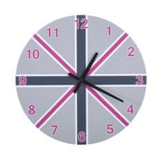 Eurofirany Dekorativní nástěnné hodiny Avis 01 (fi) 40x4 cm stříbrné