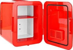Nedis přenosná mini lednička/ objem 4 litry/ rozsah chlazení 8 - 18 °C/ AC 100 - 240 V / 12 V/ spotřeba 50 W/ červená