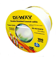 DI-WAY Koaxiální kabel DI-WAY RG-6U/64FD, 6,7mm, 100m cívka