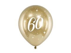 PartyDeco Saténové balónky 60 zlaté 30cm 6ks