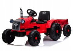 Lean-toys Bateriový traktor s přívěsem CH9959 červený