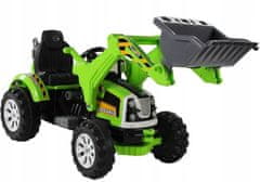 Lean-toys Akumulátorový traktor s lopatou.Rýpadlo zelené
