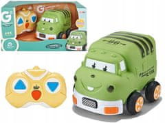 Lean-toys Zelená pryž do auta R/C Žlutá Pilot 2,4 G