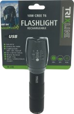 Bateriecentrum Ruční USB nabíjecí LED svítilna se zoomem TR 346