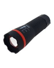 Bateriecentrum Ruční LED svítilna se zoomem TR 310R červená, ABS/1W